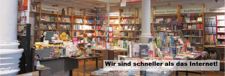 Foto: Laden Innenraum mit Textfeld: Wir sind schneller als das Internet