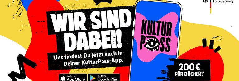 Wirst du 2024 18 Jahre alt? Dann einfach die App des Kulturpass runter laden und das Budget von 200€ sichern. Das kann ganz einfach auch bei uns für Bücher eingesetzt werden.