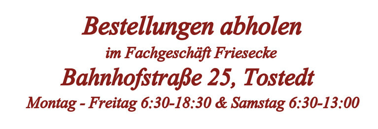 Kein Problem!

Bei Fragen sind wir gerne telefonisch für Sie erreichbar 
04182 2874678