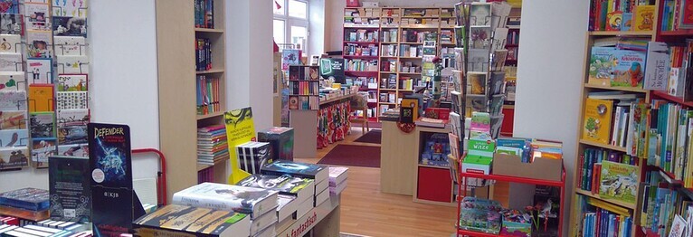 Foto der Buchhandlung - aufgenommen aus dem hinteren Bereich