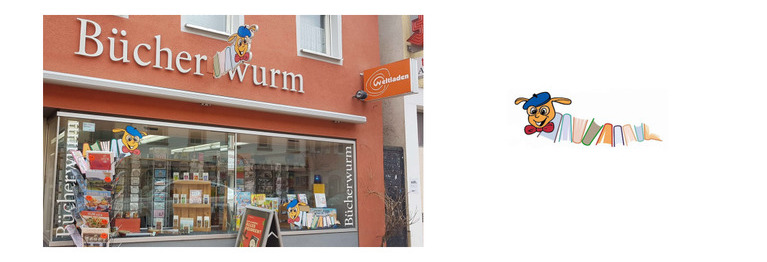 Front des Ladens und Logo