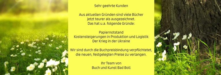Wir bitten um Ihr Verständnis
und wünschen Ihnen
trotzdem eine gute Zeit.

Ihr Buchladenteam