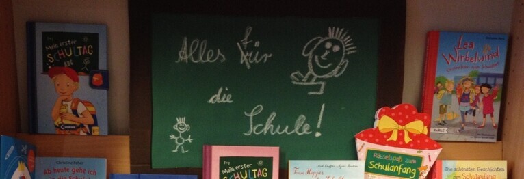 Tafel mit Text Alles für die Schule