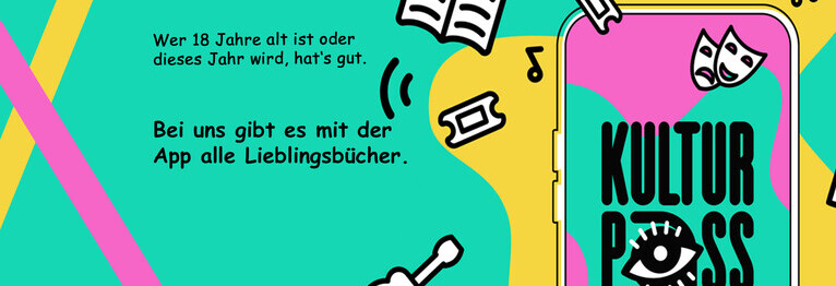 Logo für den Kulturpass mit dem 18-Jährige bei uns bezahlen können